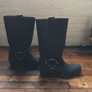 Mossimo Supply Black Leather Harness Biker Boots